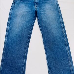 Wrangler Rustler Mens Jeans, Blue Straight Leg, Cotton/Denim, 36x29, EUC